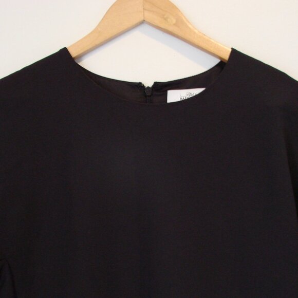 Badgley Mischka Black Dress LBD Grommet Embellished Shift Bell Sleeve Size 4 - Picture 6 of 13